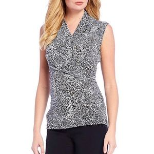 Donna Karan
Cheetah-Print Draped-Front Blouse